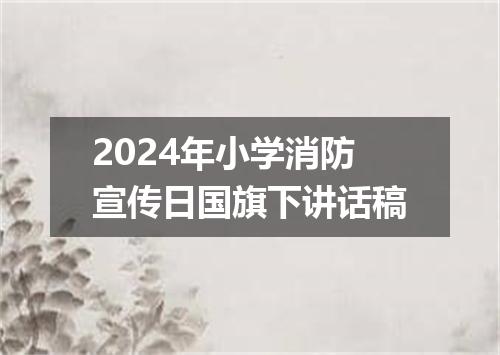 2024年小学消防宣传日国旗下讲话稿