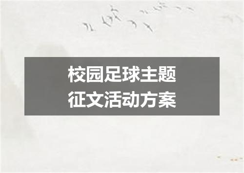 校园足球主题征文活动方案