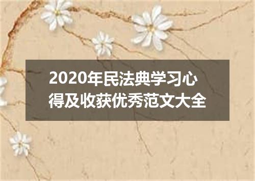 2020年民法典学习心得及收获优秀范文大全