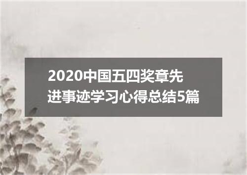 2020中国五四奖章先进事迹学习心得总结5篇