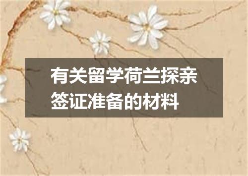 有关留学荷兰探亲签证准备的材料