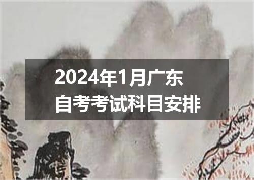 2024年1月广东自考考试科目安排