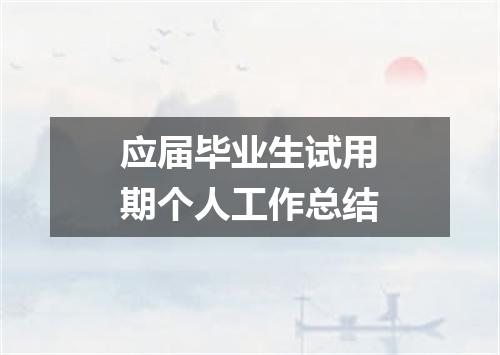 应届毕业生试用期个人工作总结