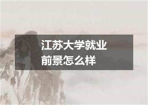 江苏大学就业前景怎么样