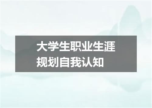 大学生职业生涯规划自我认知