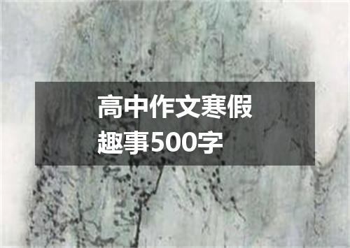 高中作文寒假趣事500字