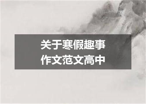关于寒假趣事作文范文高中