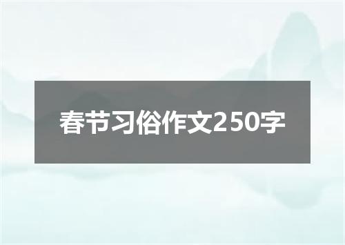 春节习俗作文250字