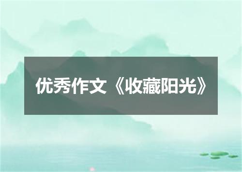 优秀作文《收藏阳光》