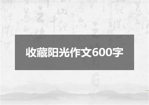 收藏阳光作文600字