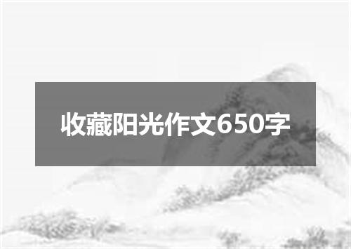 收藏阳光作文650字