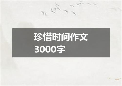 珍惜时间作文3000字