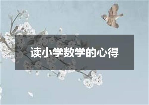 读小学数学的心得