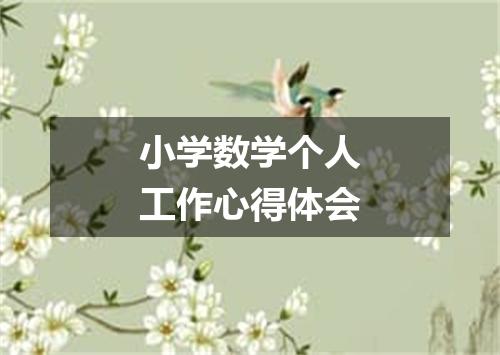 小学数学个人工作心得体会