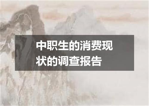 中职生的消费现状的调查报告