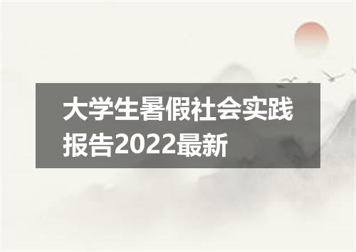 大学生暑假社会实践报告2022最新