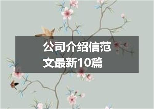 公司介绍信范文最新10篇