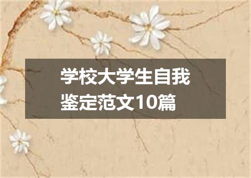 学校大学生自我鉴定范文10篇
