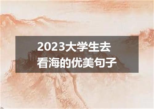 2023大学生去看海的优美句子