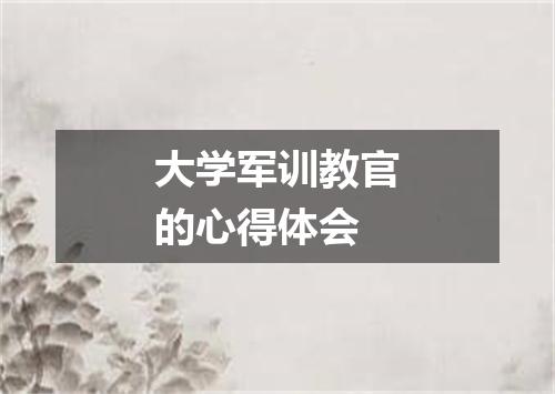 大学军训教官的心得体会