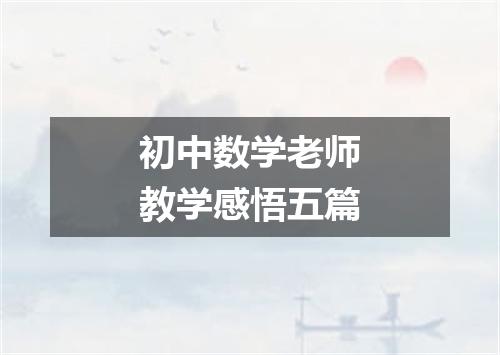 初中数学老师教学感悟五篇