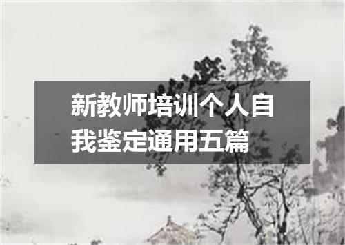 新教师培训个人自我鉴定通用五篇