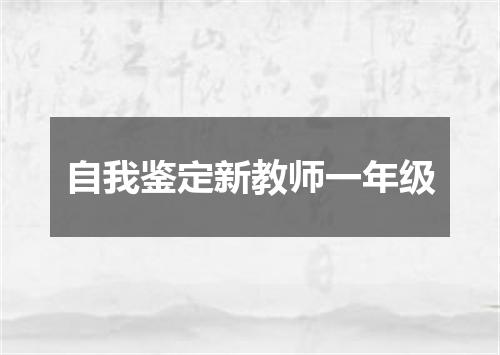 自我鉴定新教师一年级