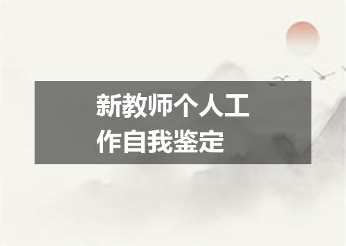 新教师个人工作自我鉴定