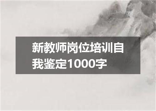 新教师岗位培训自我鉴定1000字
