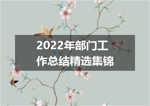 2022年部门工作总结精选集锦