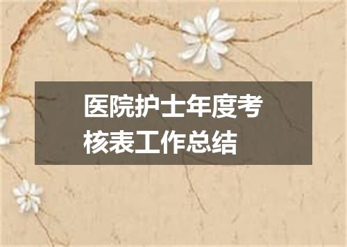 医院护士年度考核表工作总结