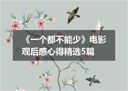 《一个都不能少》电影观后感心得精选5篇