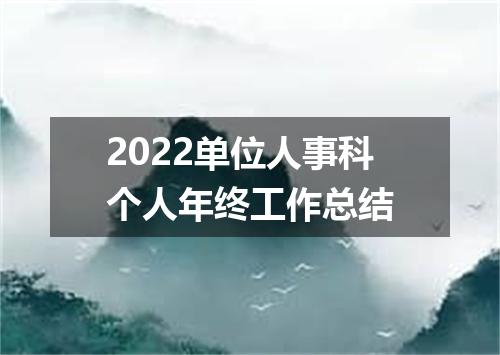 2022单位人事科个人年终工作总结