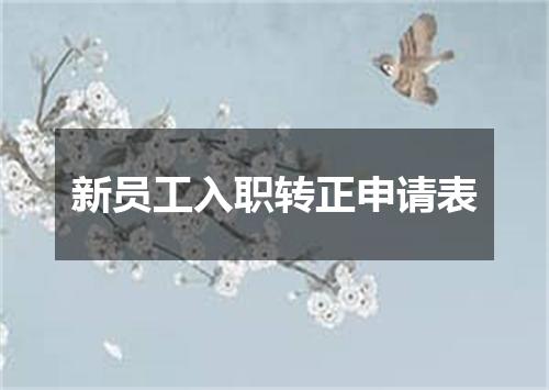 新员工入职转正申请表