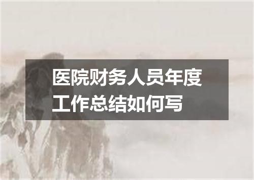 医院财务人员年度工作总结如何写