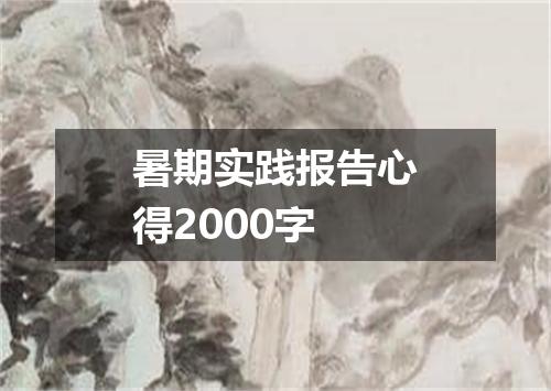 暑期实践报告心得2000字