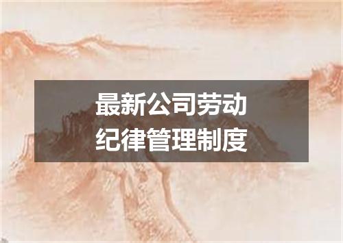 最新公司劳动纪律管理制度