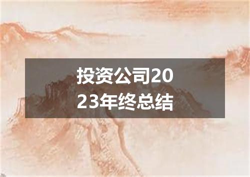 投资公司2023年终总结