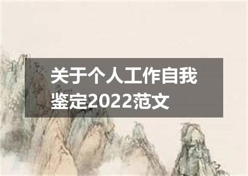 关于个人工作自我鉴定2022范文