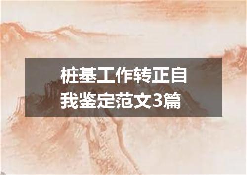 桩基工作转正自我鉴定范文3篇