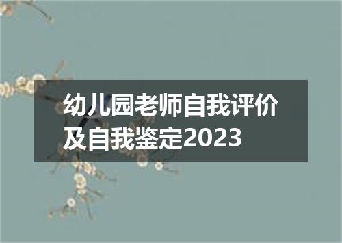 幼儿园老师自我评价及自我鉴定2023
