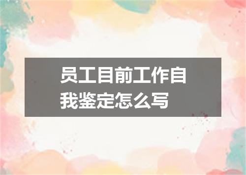 员工目前工作自我鉴定怎么写
