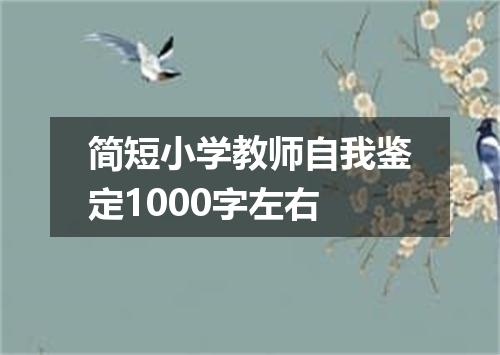 简短小学教师自我鉴定1000字左右