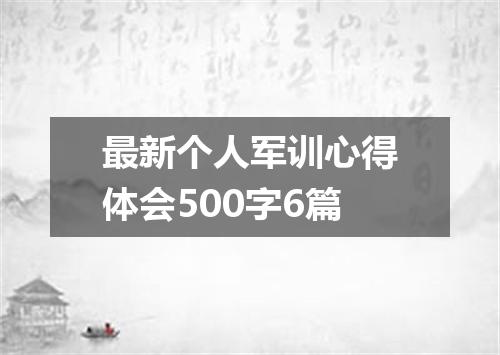 最新个人军训心得体会500字6篇