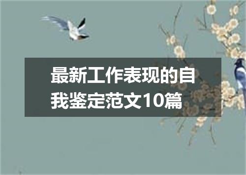 最新工作表现的自我鉴定范文10篇