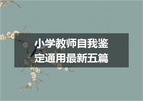 小学教师自我鉴定通用最新五篇