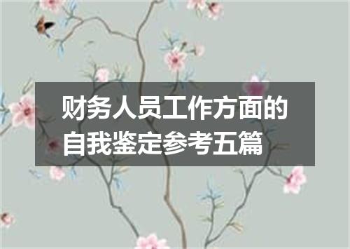 财务人员工作方面的自我鉴定参考五篇