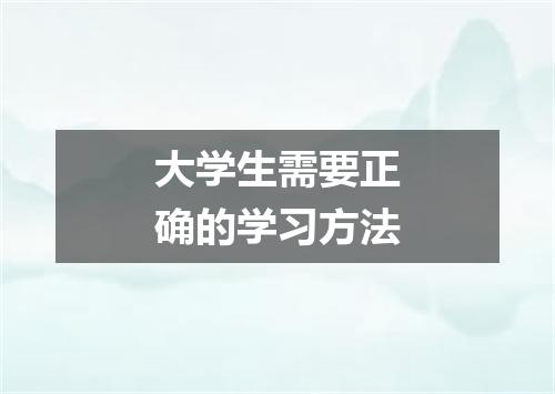 大学生需要正确的学习方法