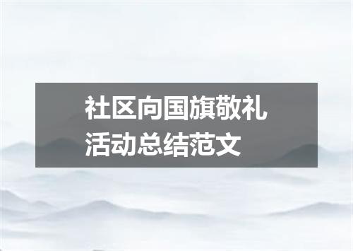 社区向国旗敬礼活动总结范文