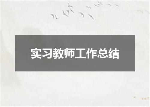 实习教师工作总结